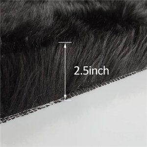 Accents | Soft Fluffy Area Rug Faux Fur Rug 3 X 5 Washable Rug Black ...